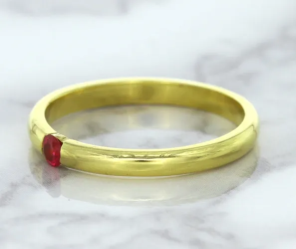 0.10ct Round Ruby Ring in 18K Yellow Gold