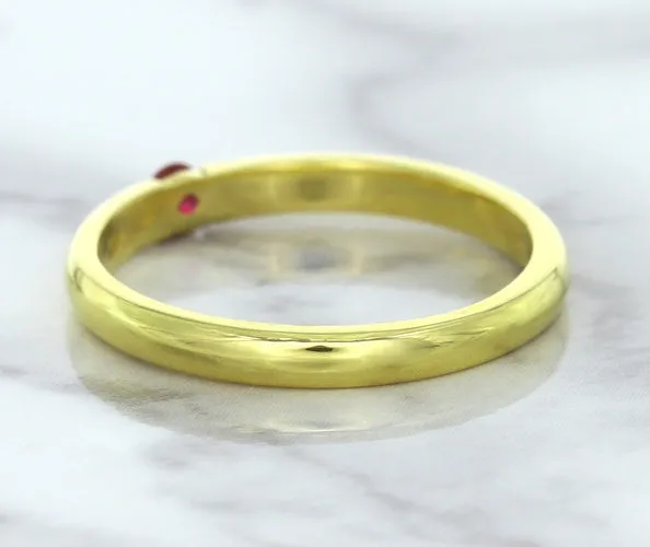 0.10ct Round Ruby Ring in 18K Yellow Gold