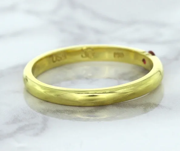 0.10ct Round Ruby Ring in 18K Yellow Gold