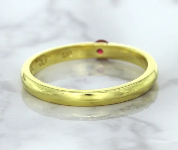 0.10ct Round Ruby Ring in 18K Yellow Gold