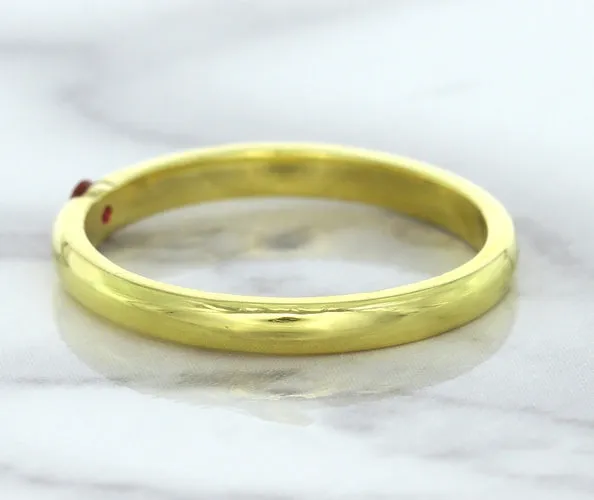 0.10ct Round Ruby Ring in 18K Yellow Gold