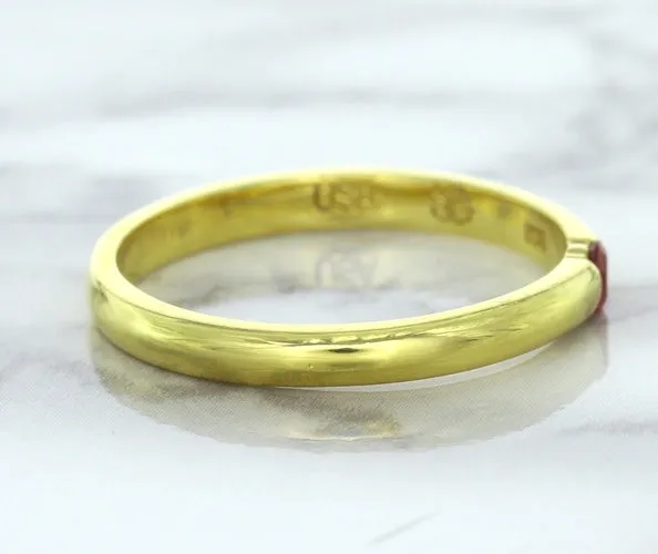 0.10ct Round Ruby Ring in 18K Yellow Gold