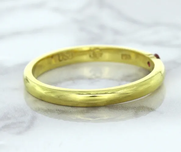 0.10ct Round Ruby Ring in 18K Yellow Gold