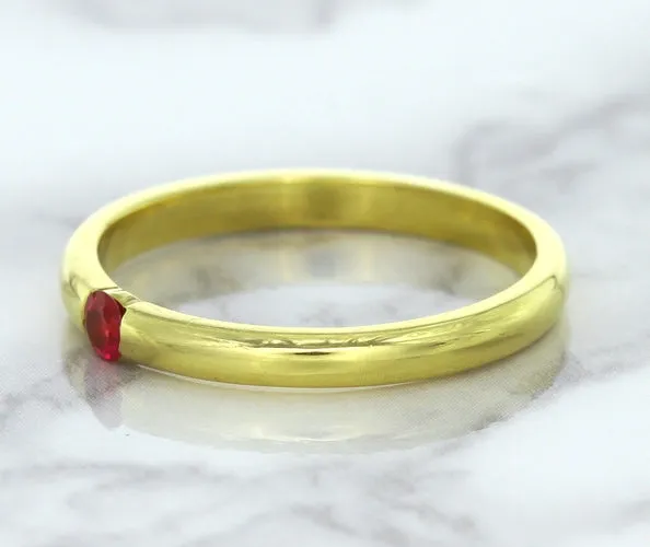 0.10ct Round Ruby Ring in 18K Yellow Gold