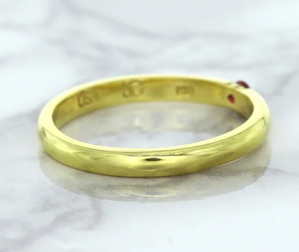 0.10ct Round Ruby Ring in 18K Yellow Gold