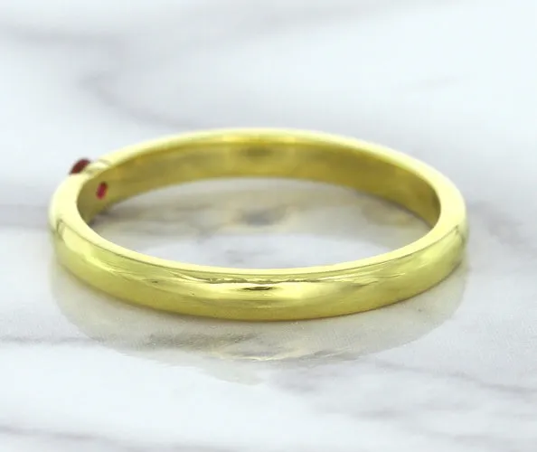 0.10ct Round Ruby Ring in 18K Yellow Gold