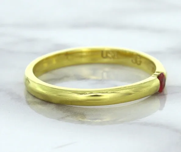 0.10ct Round Ruby Ring in 18K Yellow Gold