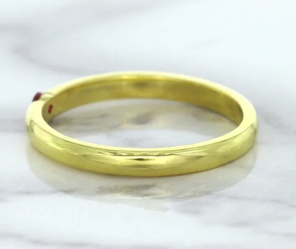 0.10ct Round Ruby Ring in 18K Yellow Gold