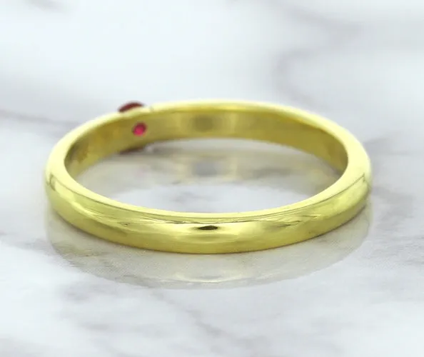 0.10ct Round Ruby Ring in 18K Yellow Gold