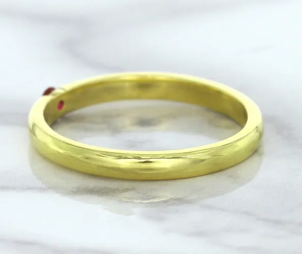 0.10ct Round Ruby Ring in 18K Yellow Gold