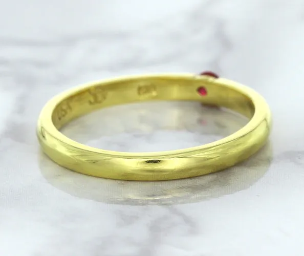 0.10ct Round Ruby Ring in 18K Yellow Gold