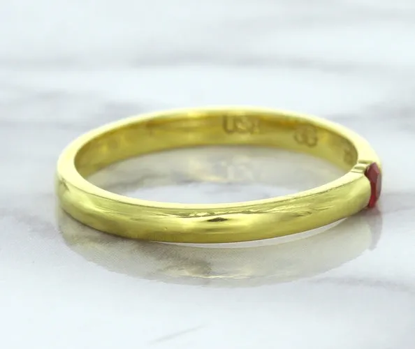 0.10ct Round Ruby Ring in 18K Yellow Gold