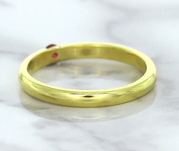 0.10ct Round Ruby Ring in 18K Yellow Gold