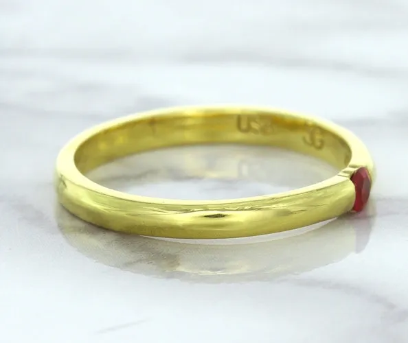 0.10ct Round Ruby Ring in 18K Yellow Gold