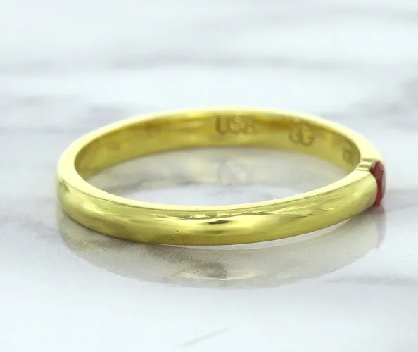 0.10ct Round Ruby Ring in 18K Yellow Gold