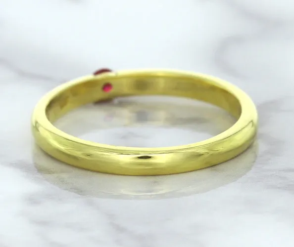 0.10ct Round Ruby Ring in 18K Yellow Gold