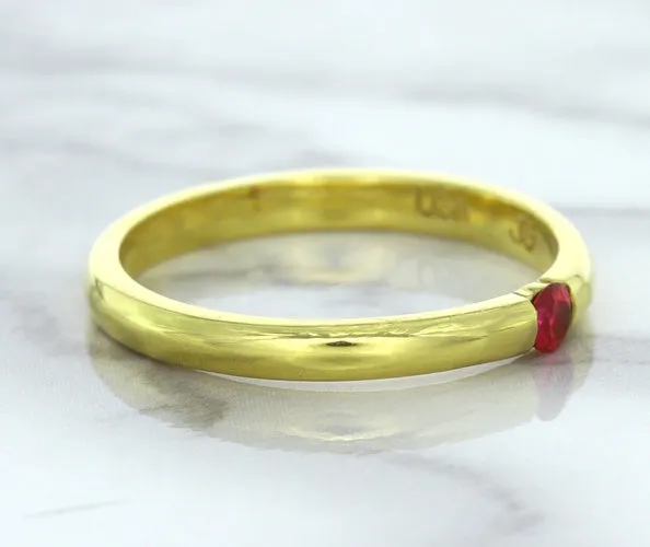 0.10ct Round Ruby Ring in 18K Yellow Gold