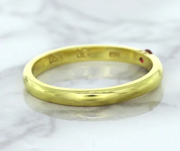 0.10ct Round Ruby Ring in 18K Yellow Gold