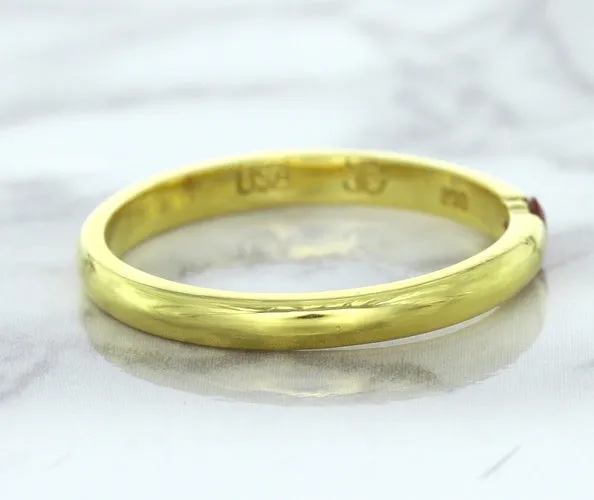 0.10ct Round Ruby Ring in 18K Yellow Gold