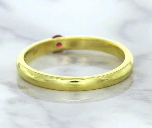 0.10ct Round Ruby Ring in 18K Yellow Gold