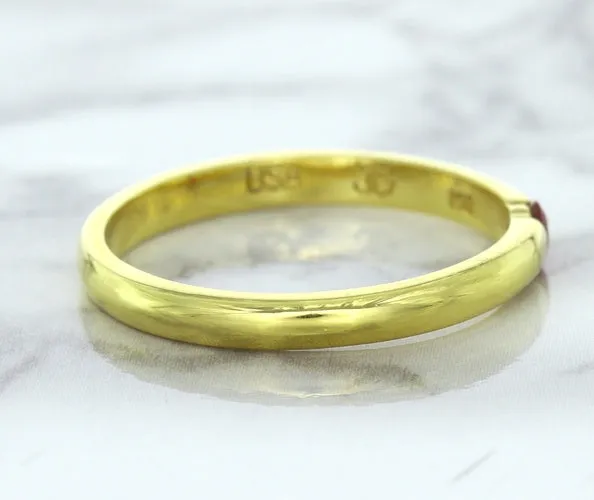 0.10ct Round Ruby Ring in 18K Yellow Gold