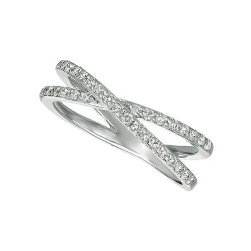 0.40 Carat Natural Diamond Ring G SI 14K White Gold