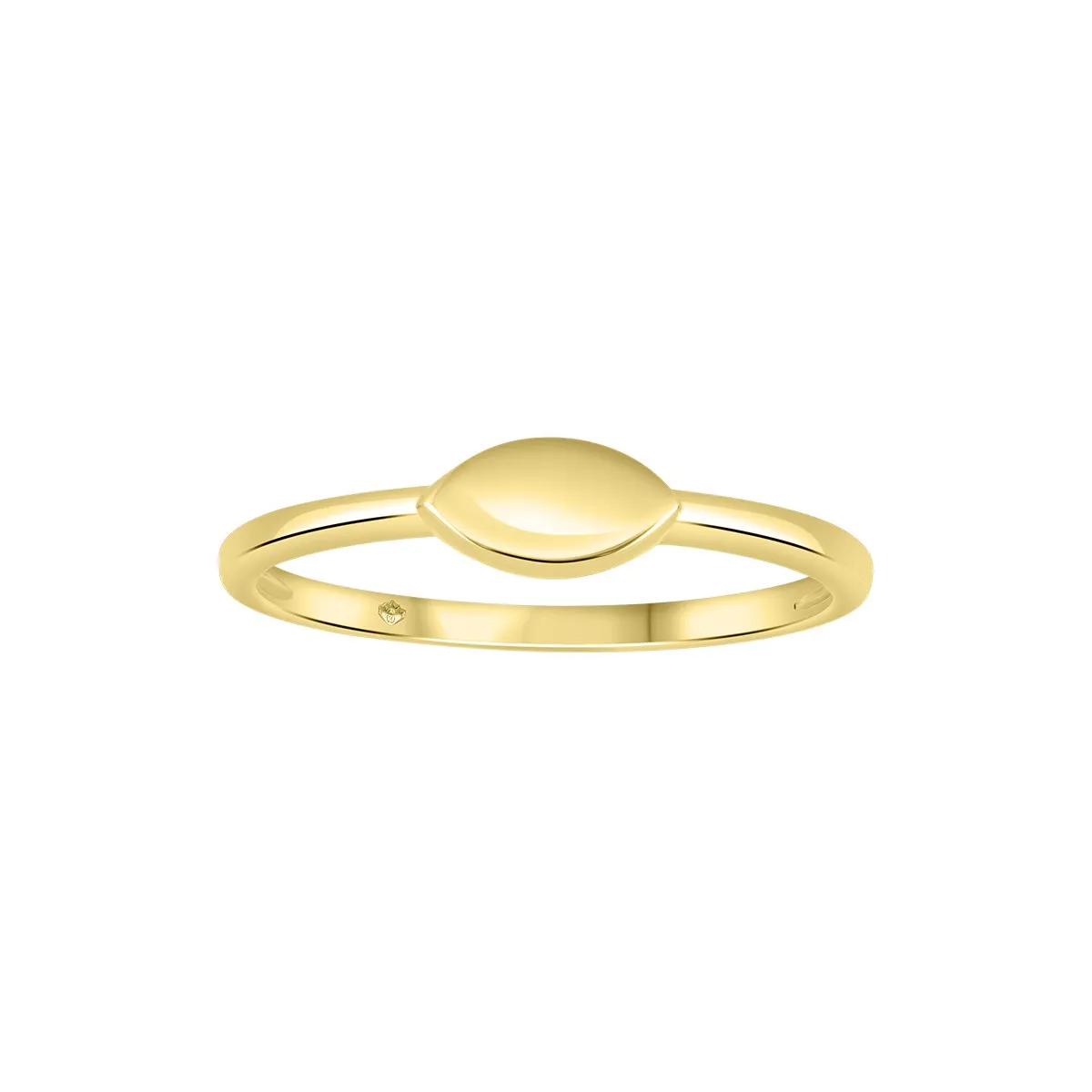 10K Gold Mini Marquise Shape Signet Ring
