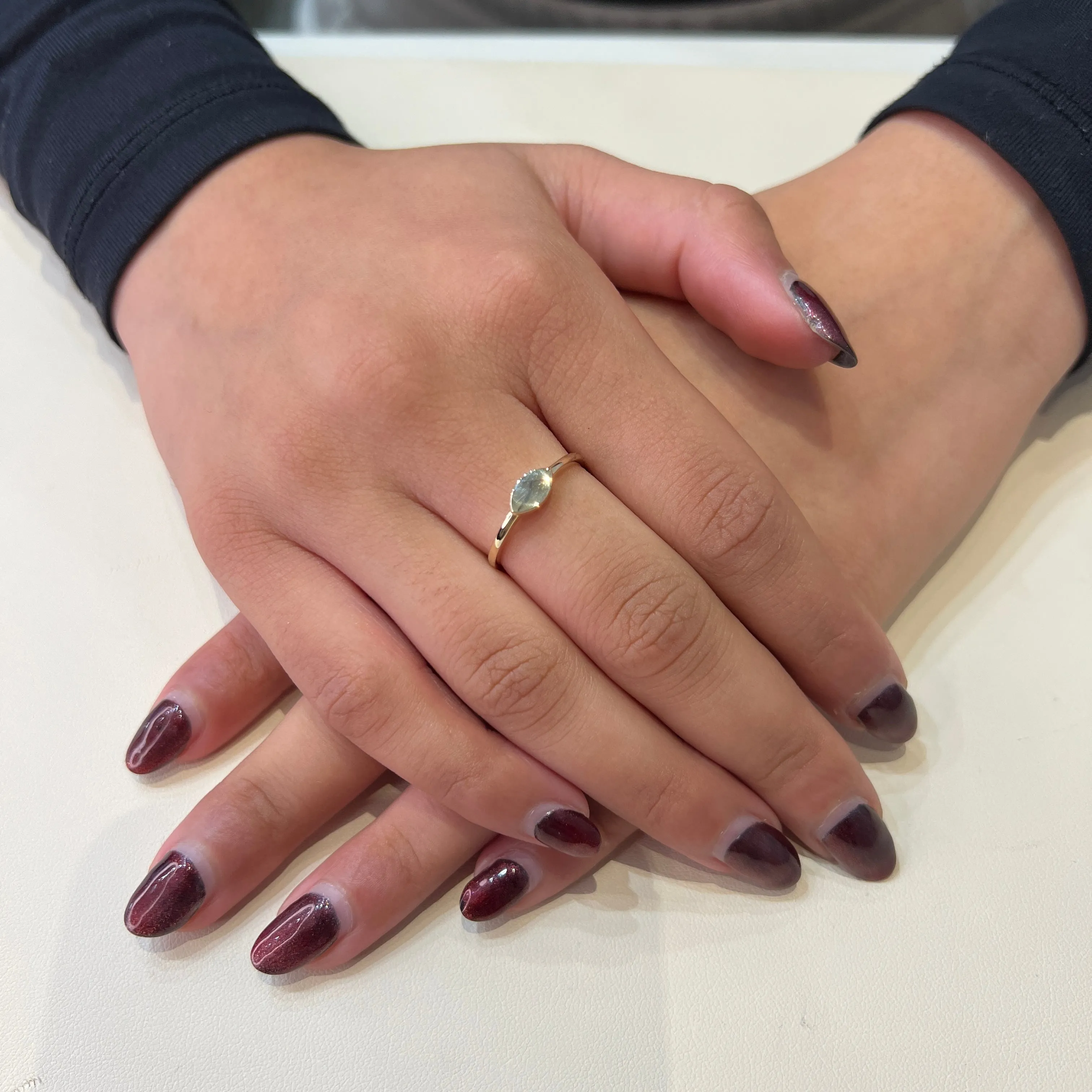 10K Gold Mini Marquise Shape Signet Ring