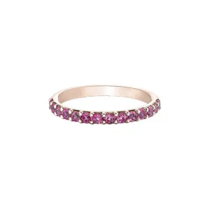 10K Rose Gold (June) Birthstone Pink Tourmaline Stackable Band