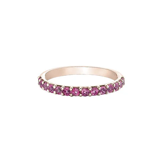 10K Rose Gold (June) Birthstone Pink Tourmaline Stackable Band