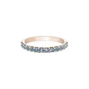 10K Rose Gold (March) Birthstone Aquamarine Stackable Band