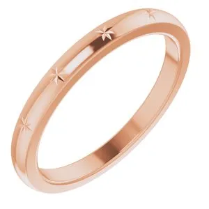 10K Rose Stackable Starburst Ring Size 8