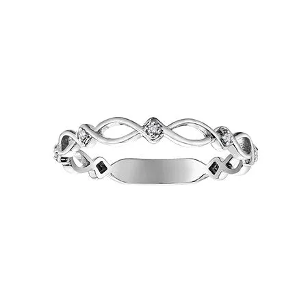 10K (Rose, White, Yellow ) Gold (0.03ct) Diamond Stackable Wedding Band
