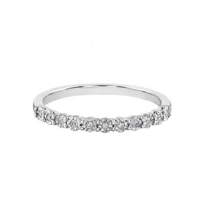 10K White Gold (0.05ct) Diamond Stackable Illusion Set Wedding Band