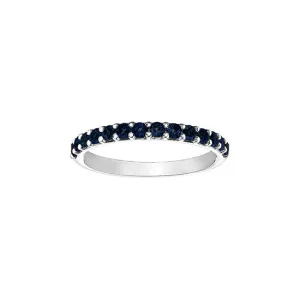 10K White Gold (September) Birthstone Sapphire Stackable Band