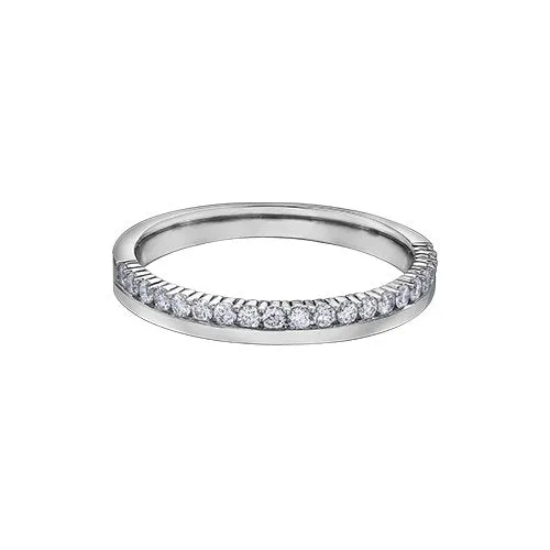 10K White or Rose Gold (0.15ct) Diamond Stackable Wedding Band White