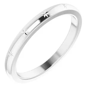 10K White Stackable Starburst Ring Size 8.5