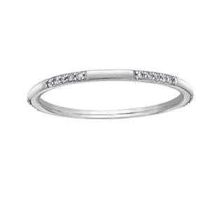 10K White, Yellow or Rose Gold (0.10ct) Diamond Stackable Wedding Band