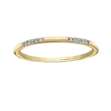 10K White, Yellow or Rose Gold (0.10ct) Diamond Stackable Wedding Band