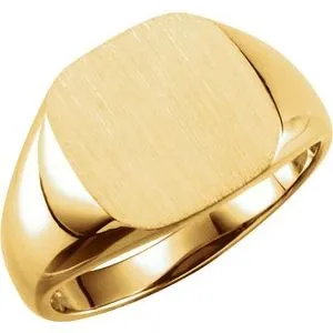 10K Yellow 11 mm Square Signet Ring