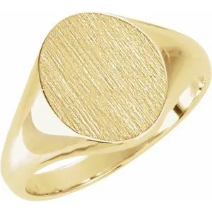 10K Yellow 11x9.5 mm Oval Signet Ring