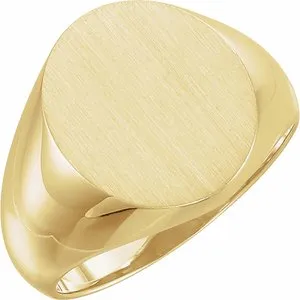 10K Yellow 16x14 mm Oval Signet Ring