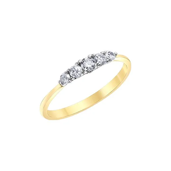 10K Yellow Gold (0.25ct) Five Stone Diamond Ring