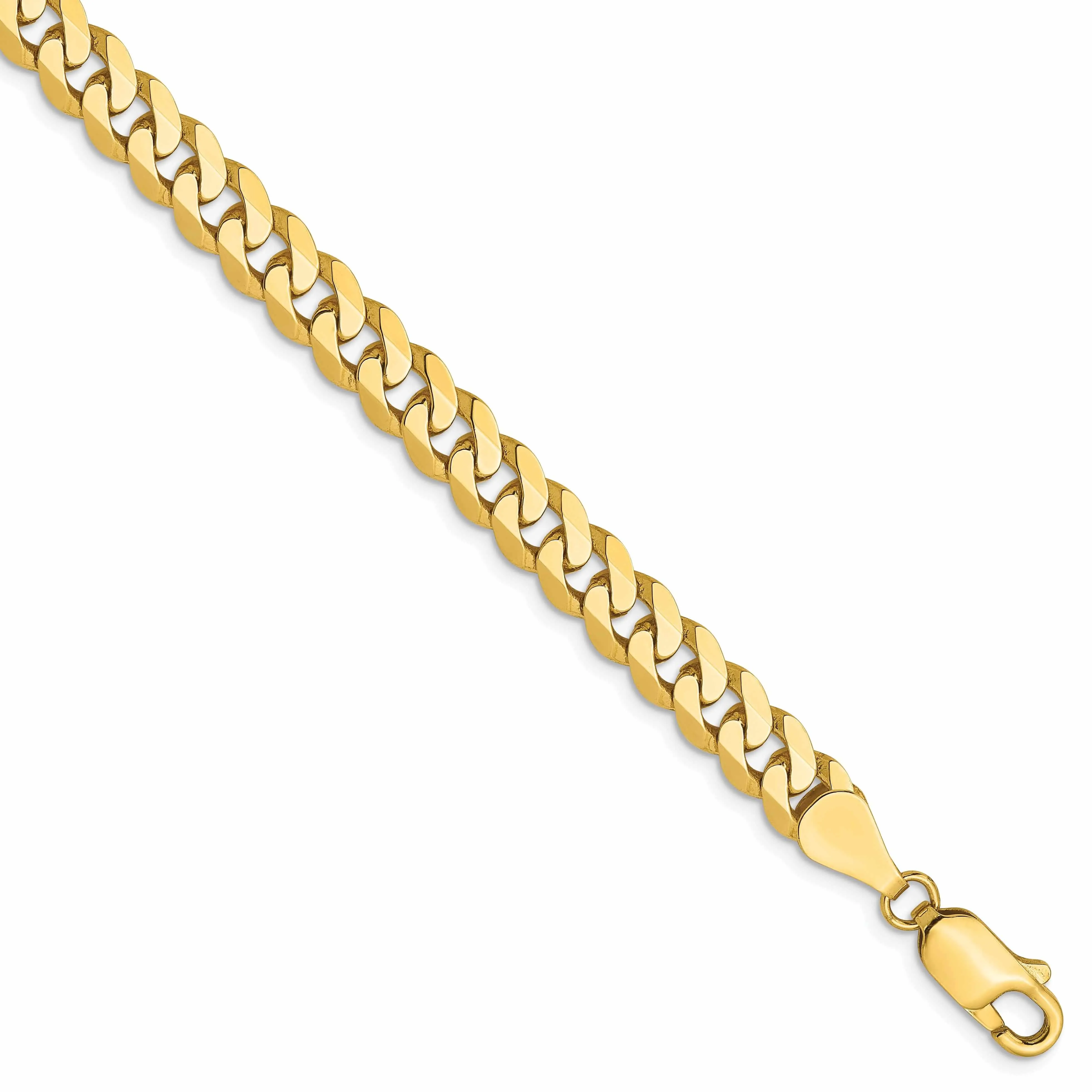 10k Yellow Gold 5.75mm Flat Beveled Curb Chain