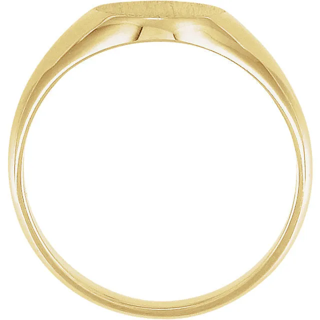 10k Yellow Gold 8x10mm Oval Signet Ring , Size 6