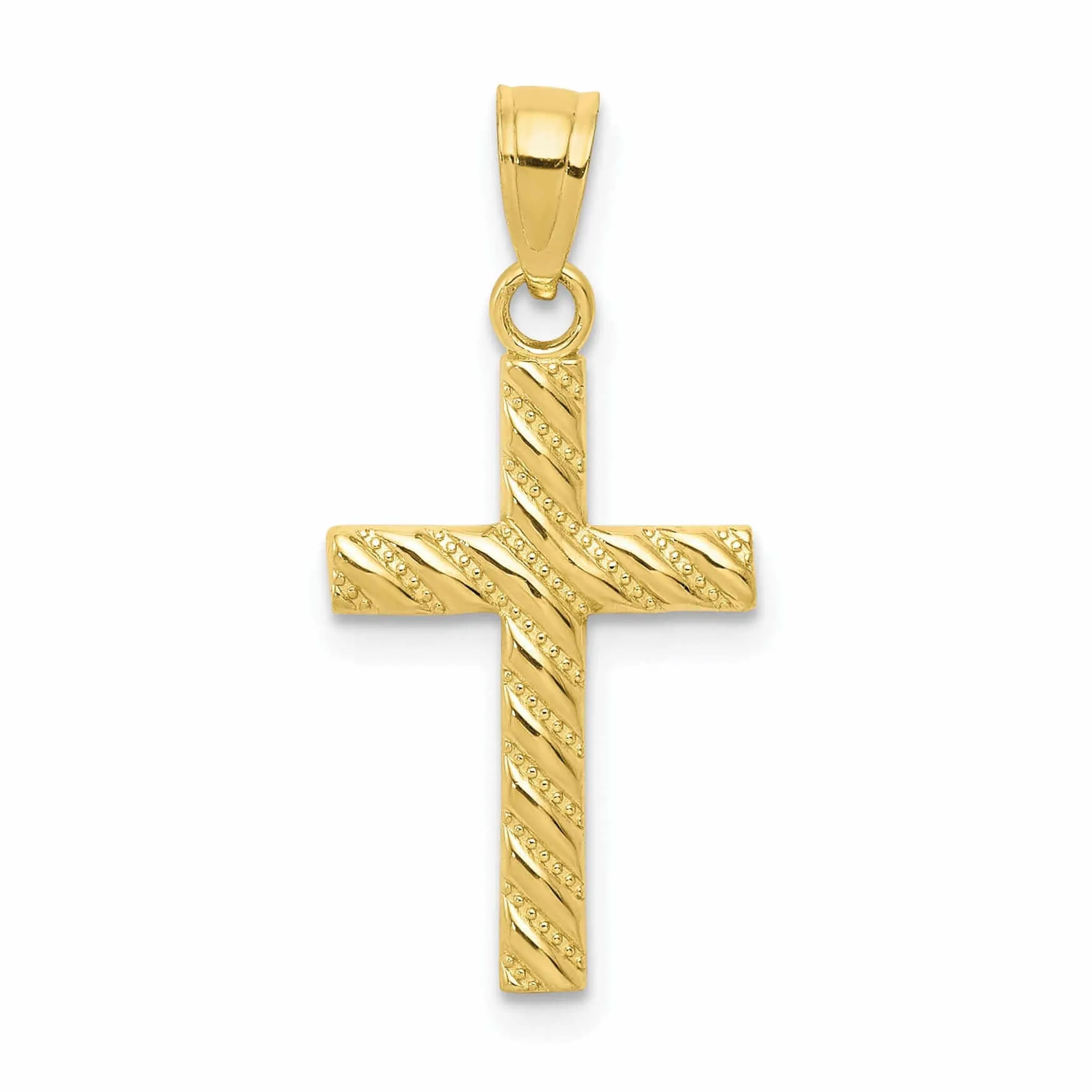 10k Yellow Gold Polished Cross Pendant