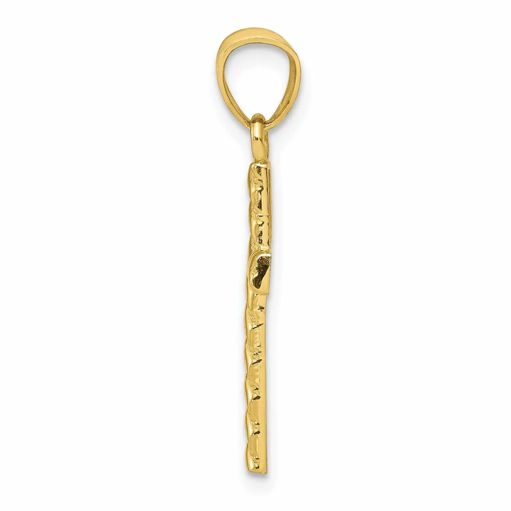10k Yellow Gold Polished Cross Pendant