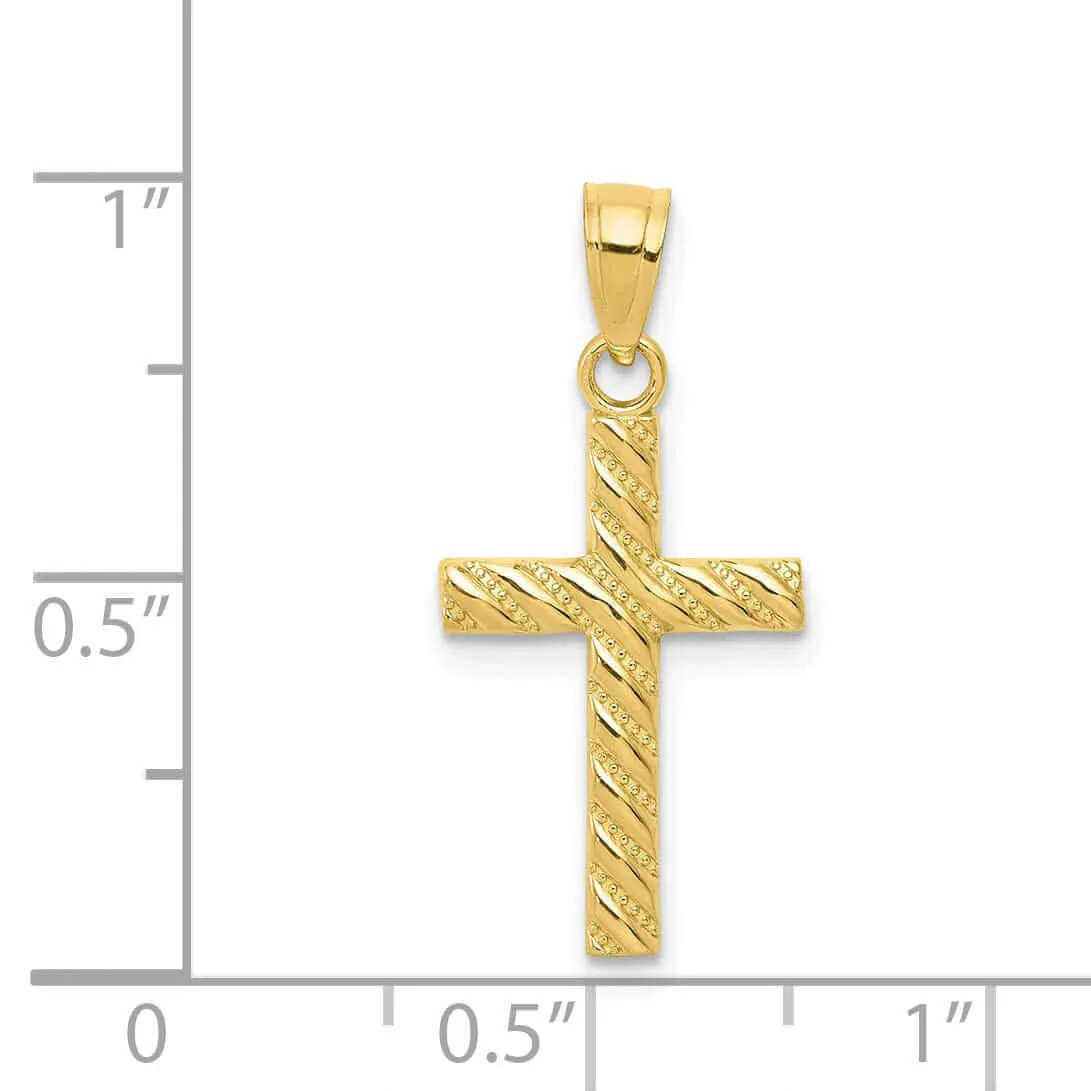 10k Yellow Gold Polished Cross Pendant