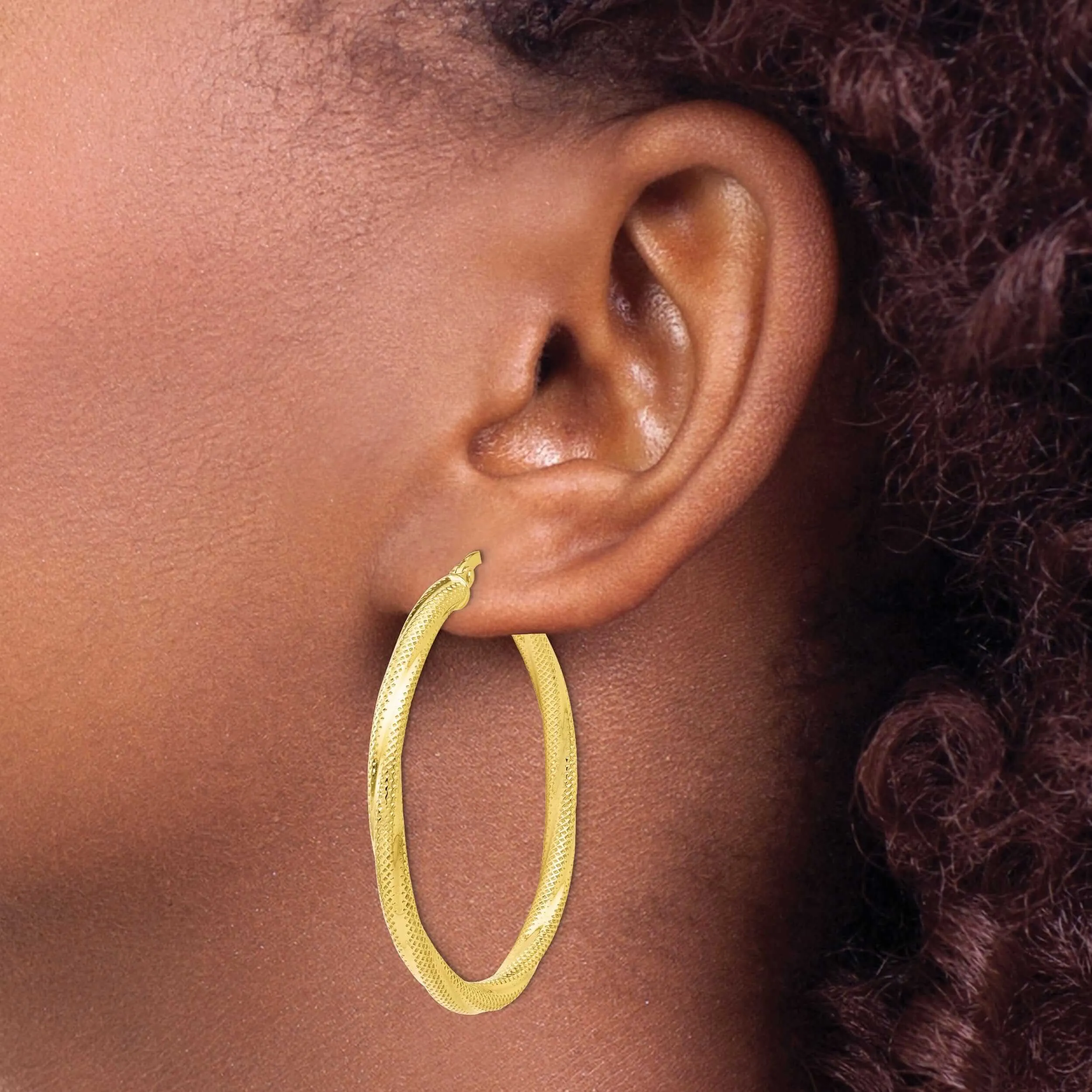10kt Yellow Gold Twisted Hinged Hoop Earrings