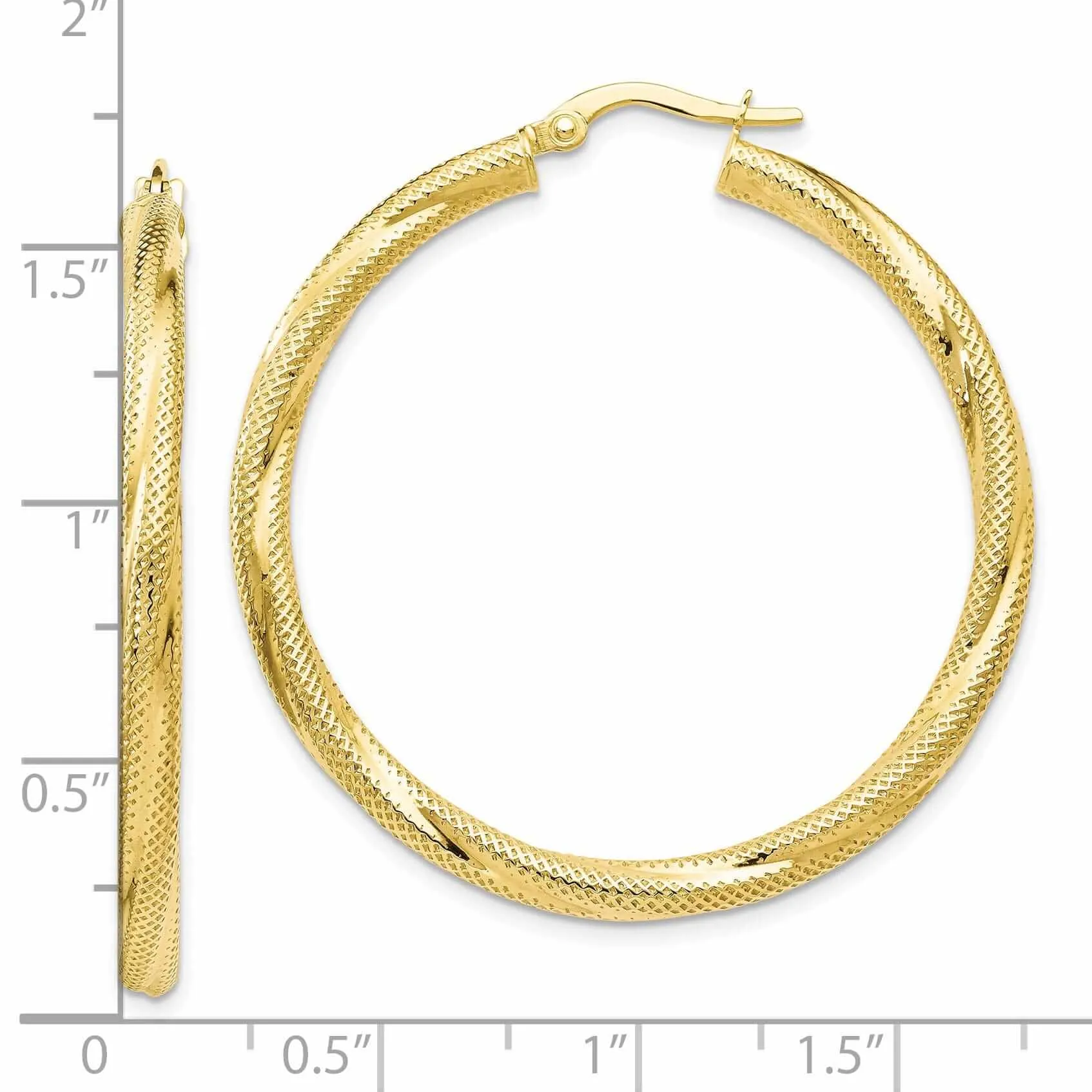 10kt Yellow Gold Twisted Hinged Hoop Earrings